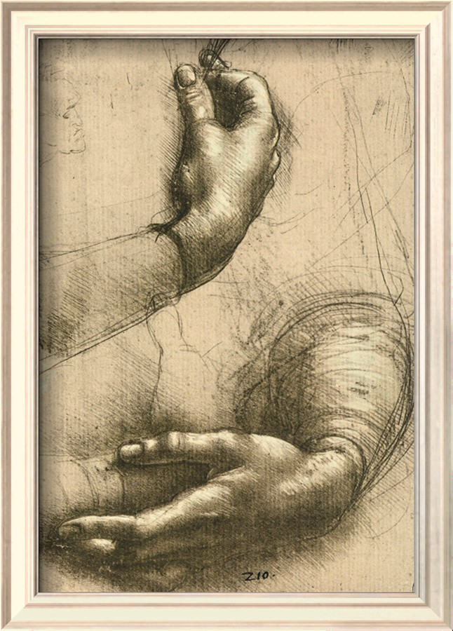 Study of Female Hands, Drawing, Royal Library, Windsor - Leonardo Da Vinci Painting